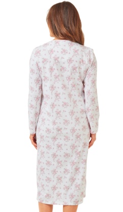 Marlon Floral Button Through Long Sleeve Nighdress